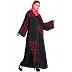 Front open embroidered Dubai abaya- Black